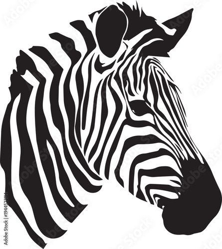  Zebra Standing Silhouette - African Striped Equine Icon