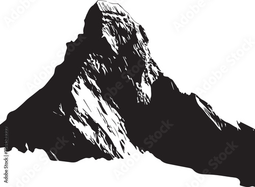 K2 Flat Vector Silhouette - Savage Mountain Pyramid Icon (Karakoram)
