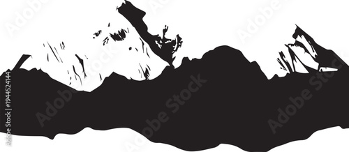 Kangchenjunga Massif Silhouette - Five Treasures of Snow Himalaya Icon