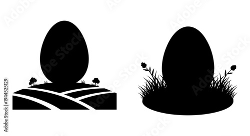 Easter eggs emerging from the ground symbolizing rebirth and new beginnings in springtime Vector, illustration