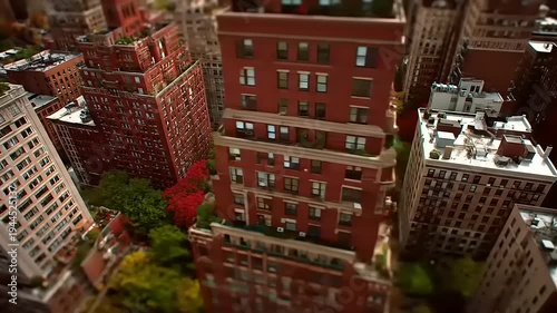 Panoramic view showcasing the fusion of urban edifices and vibrant foliage in a mesmerizing cityscape setting