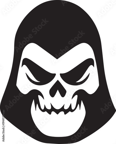 Angular Skeleton Head Insignia - Geometric Bone Emblem