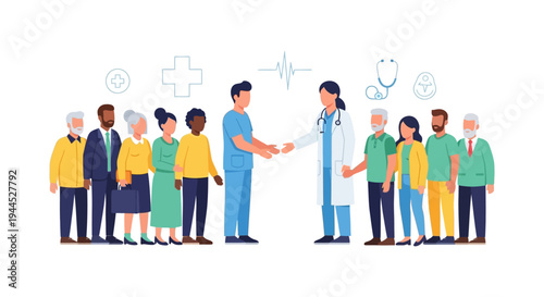 Inclusive Healthcare: Medical Team Reaching Out to a Diverse Community