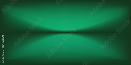 Deep green gradient background, empty studio room illustration.eps10