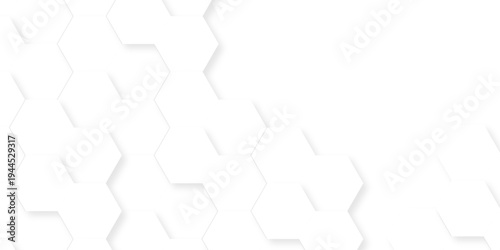 Modern abstract vector polygonal pattern. Abstract background with hexagon. Illustration web honeycomd light white futuristic hexagon. White paper texture abstract grid tile seamless hexagon wall.