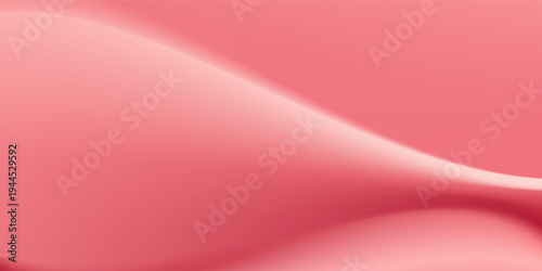 Pink gradient background with pastel peach and rose tones. Neon liquid wave fabric texture with pearl shimmer and silky blur effect. Luxury pink gradation bg for cosmetic poster. 3d vector backdrop