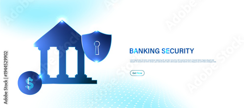 AI bank security concept. Secure banking shield icon . Artificial intelligence protection system for financial data safety, fraud prevention and secure ba