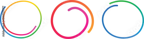 A colorful illustration of three interconnected rings in a row each with a vibrant gradient effect