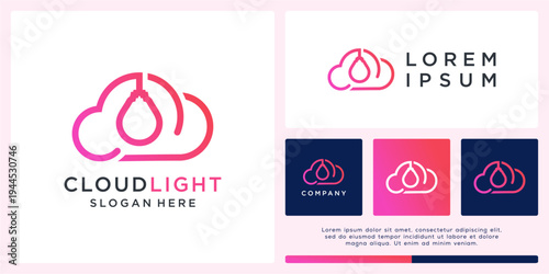 Cloud light logo design with bulb