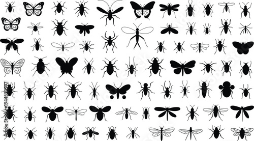 Flat vector silhouettes of cats and dogs showing playful interactions together