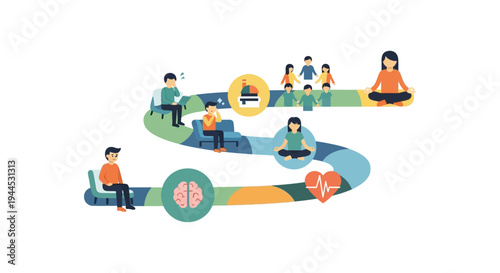 Path to Mental Well-being: Therapy, Community Support, & Mindfulness Journey for Emotional Health