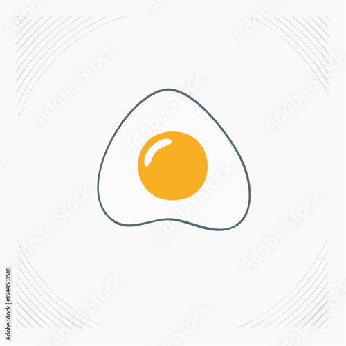Fried egg vector illustration with yolk on plate