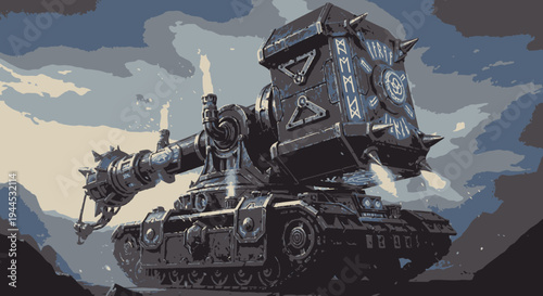 Steampunk Armored Vehicle Illustration