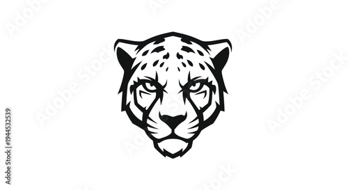 Cheetah head icon bold black and white