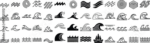 Hand drawn lines, swirls and wave dividers set