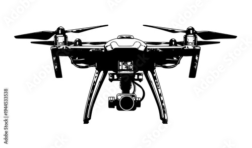 Modern quadcopter drone detailed vector illustration