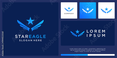 Star eagle logo design template