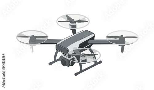 Isometric modern drone vector illustration