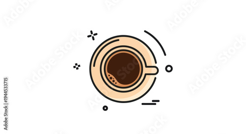 Coffee cup top view isolated