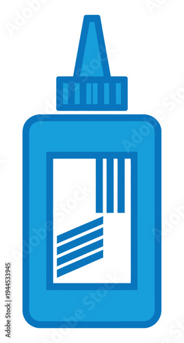 Vector of a blue glue bottle with an applicator tip