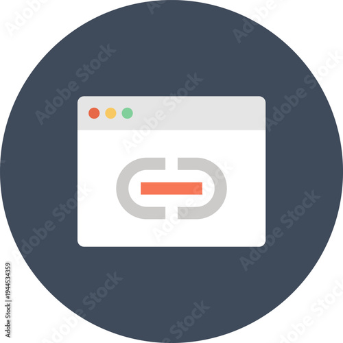 link flat web icon concept