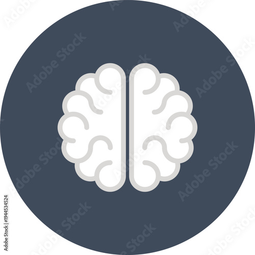 brain power flat web icon concept