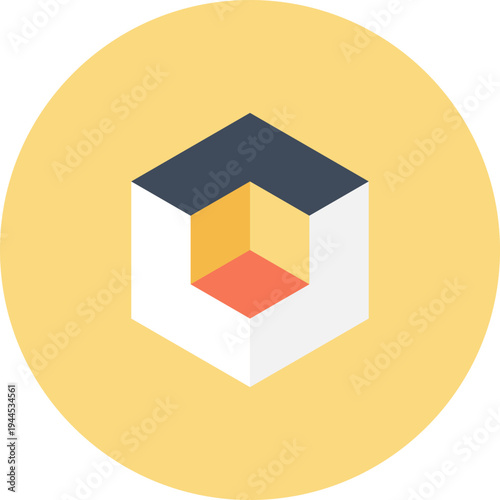 3D modeling flat web icon concept