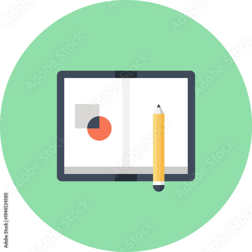 sketching flat web icon concept