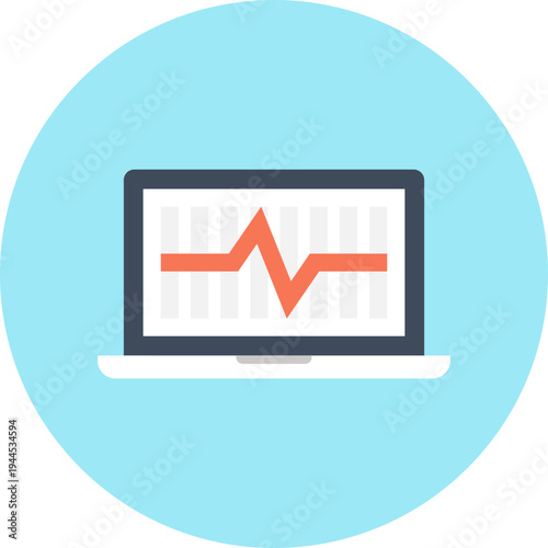 monitoring flat web icon concept