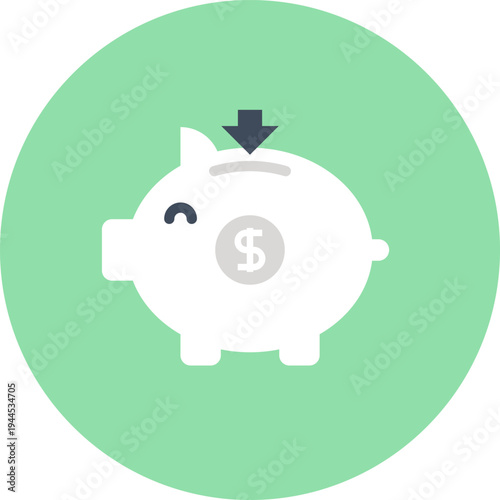 savings flat web icon concept