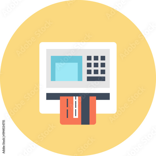 ATM flat web icon concept