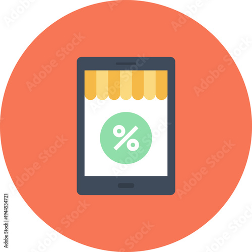 digital commerce flat web icon concept