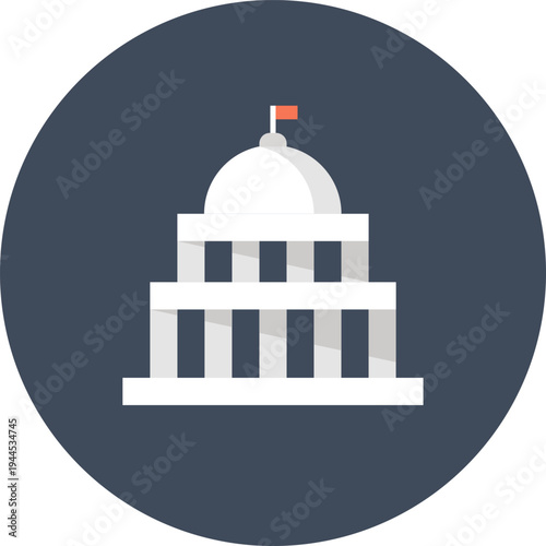 government flat web icon concept