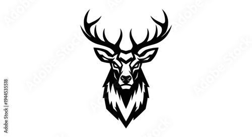 Deer head silhouette vector illustration