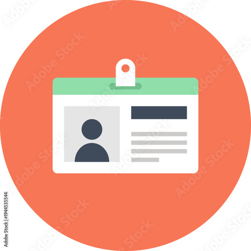 personal ID flat web icon concept