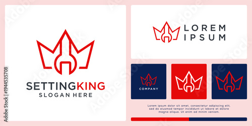 Setting king logo design template