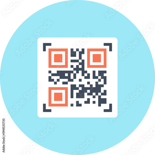 qr code flat web icon concept