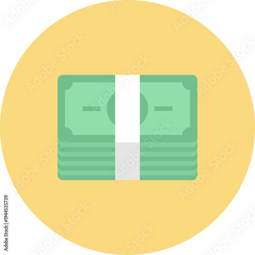 cash flat web icon concept