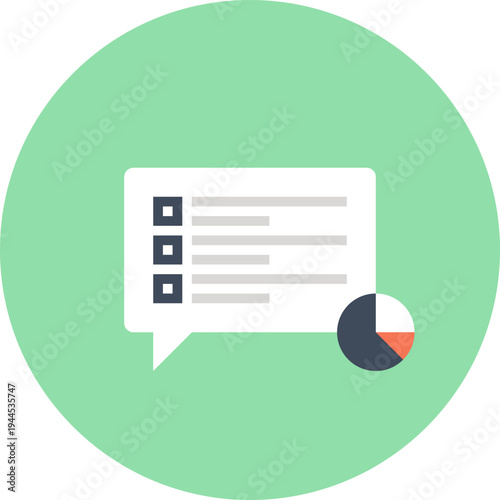 customer survey flat web icon concept