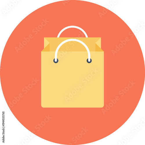shopping bag flat web icon concept