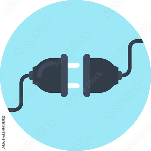 power plug flat web icon concept