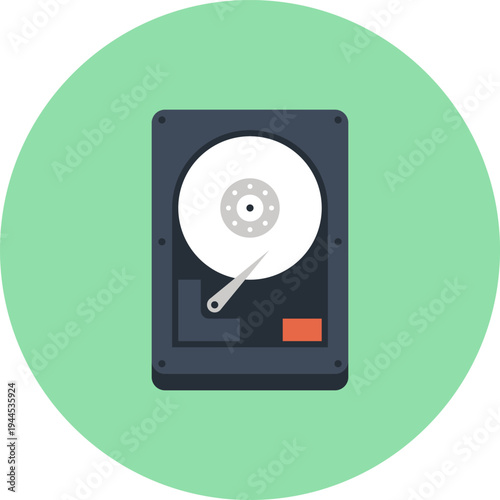 hard disc drive flat web icon concept