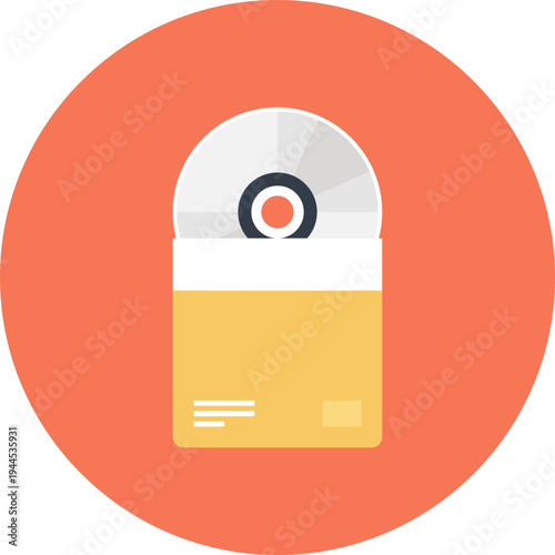 compact disc flat web icon concept