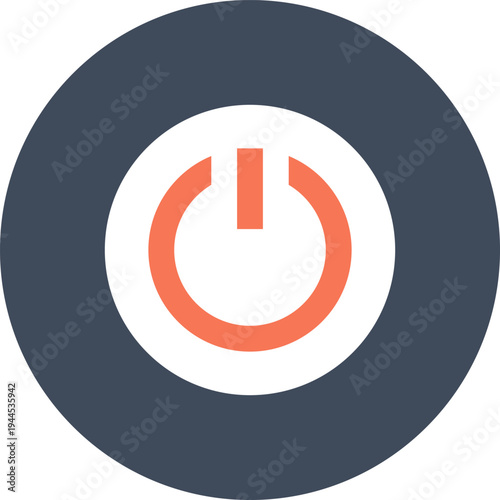 power button flat web icon concept