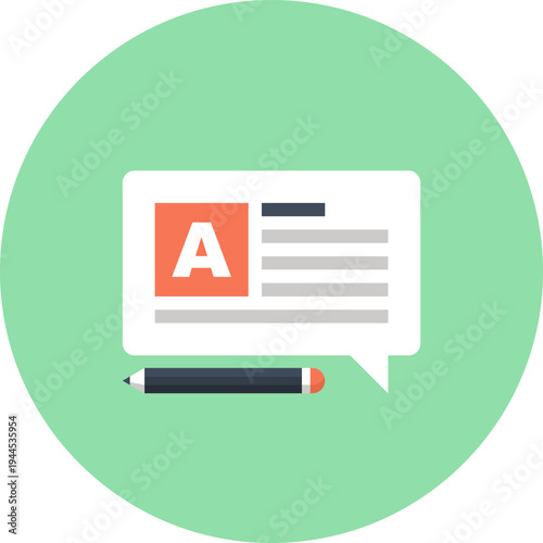 blogging flat web icon concept