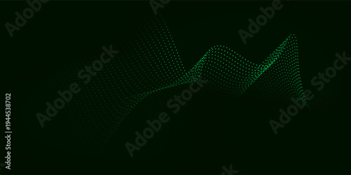 Green dot abstract motion on a dark background decorate  decoration  design  modern simple art wave illustrations vector old neutral