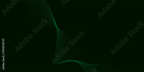 Green dot abstract motion on a dark background decorate  decoration  design  modern simple art wave illustrations vector