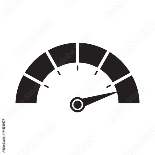 Simple gauge icon displaying a moderate level in black and white