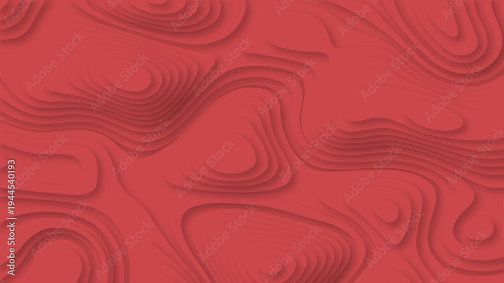 Fototapeta premium Red paper cut banner with slime abstract background and waves layers. Abstract layout design for brochure and flyer. Paper art vector illustration