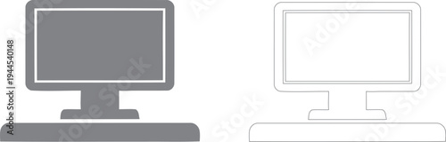 Computer monitor design and technical drawing